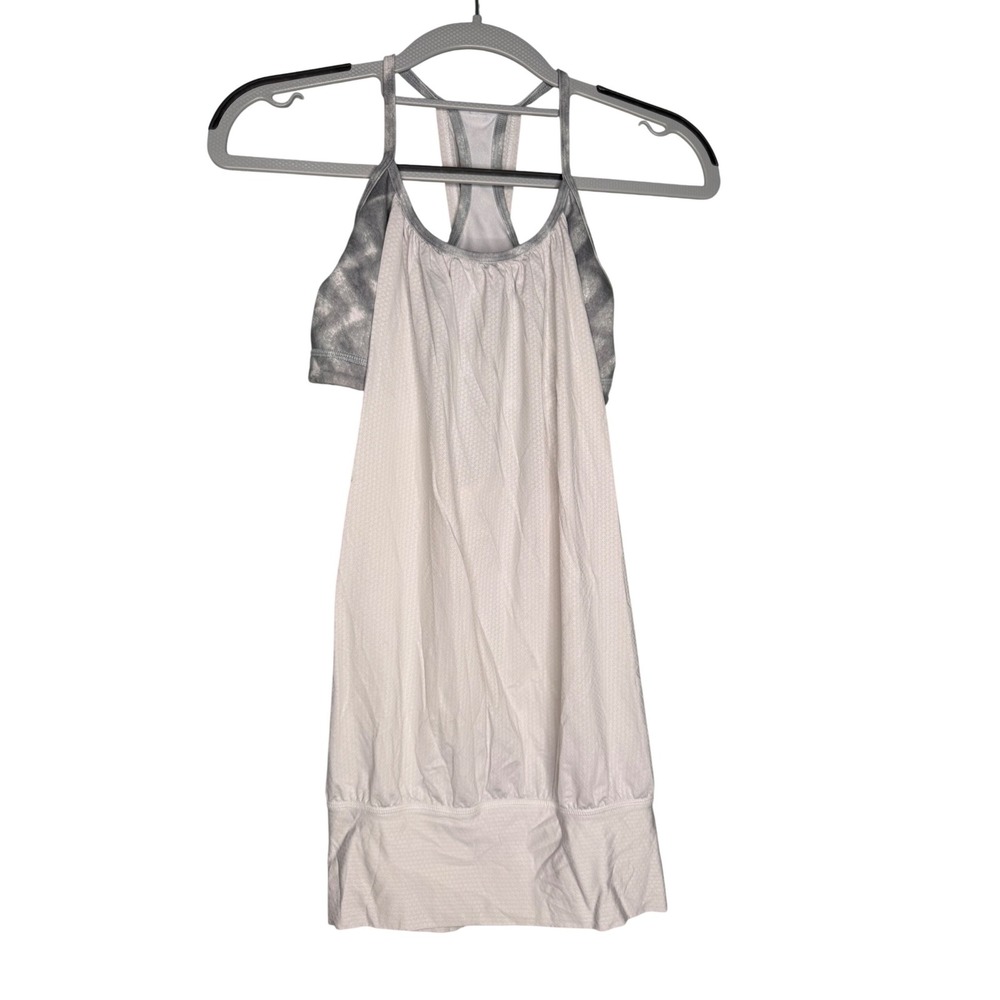 Lululemon No limits tank top white grey athletic gym running outdoor